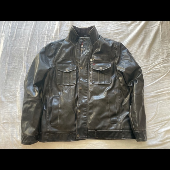 Levi’s Faux Sherpa Lined Leather Bomber Jacket